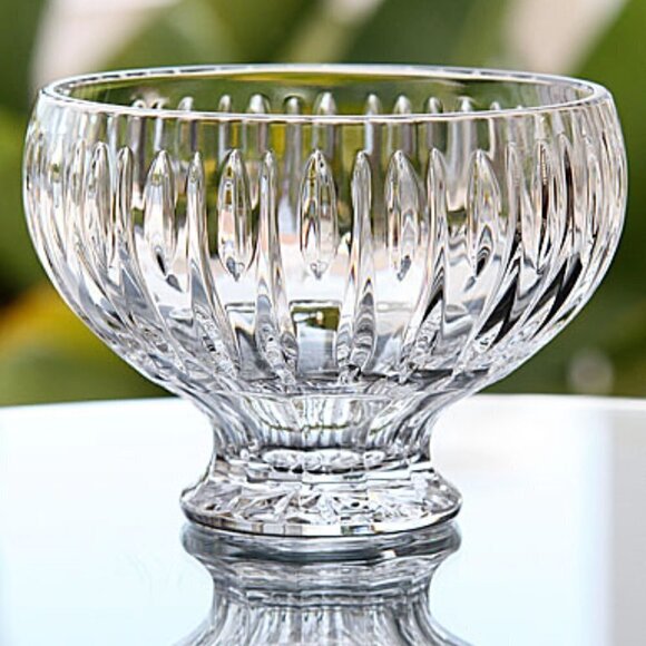 Wedgwood Other - Waterford Marquis Sheridan Diamond Cut Wedge Cut Clear Crystal Footed Bowl 6"